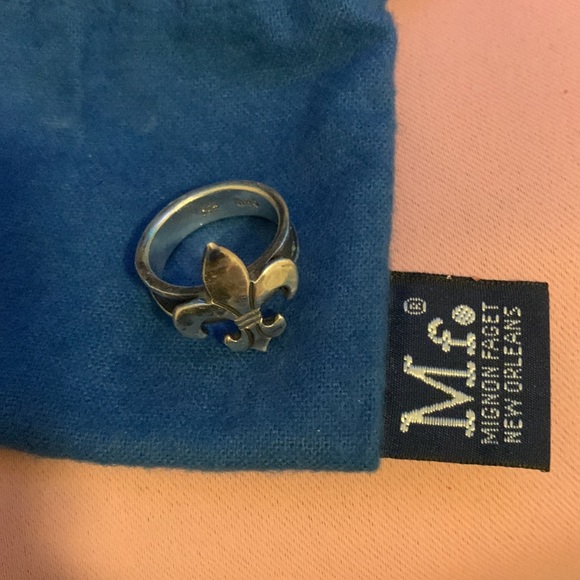 Mignon faget fleur de lis  earring and ring set Size 8 - Picture 6 of 6